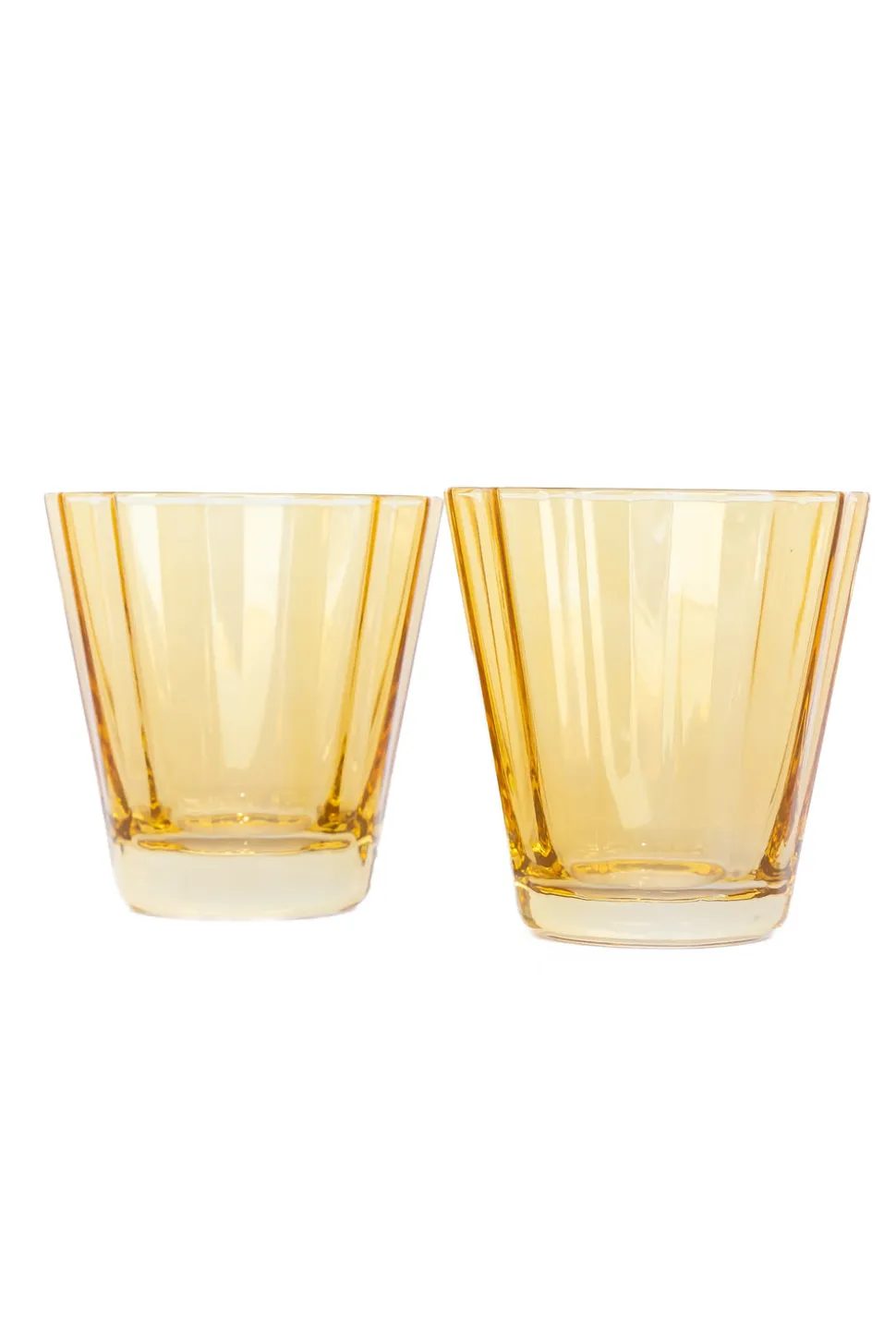 Estelle Colored Sunday Low Balls, Set of 2 in Yellow