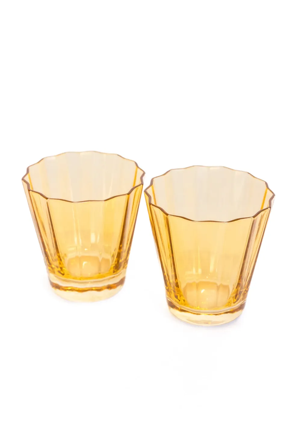 Estelle Colored Sunday Low Balls, Set of 2 in Yellow