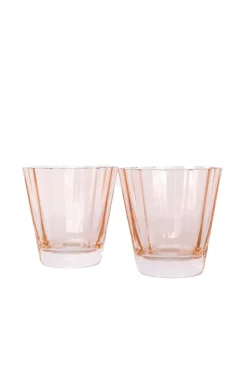 Estelle Colored Sunday Low Balls, Set of 2 in Blush Pink
