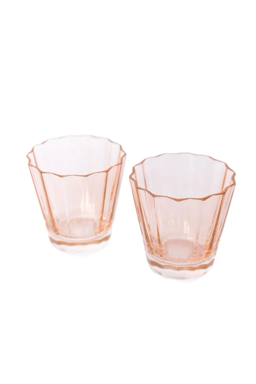 Estelle Colored Sunday Low Balls, Set of 2 in Blush Pink