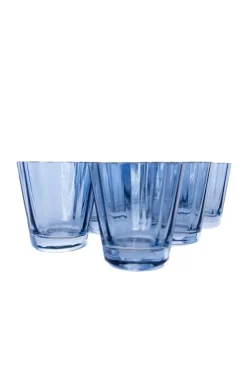 Estelle Colored Sunday Low Balls, Set of 6 in Cobalt Blue