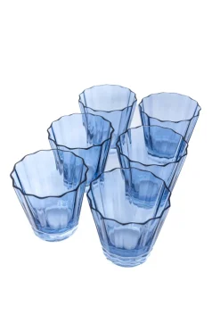 Estelle Colored Sunday Low Balls, Set of 6 in Cobalt Blue