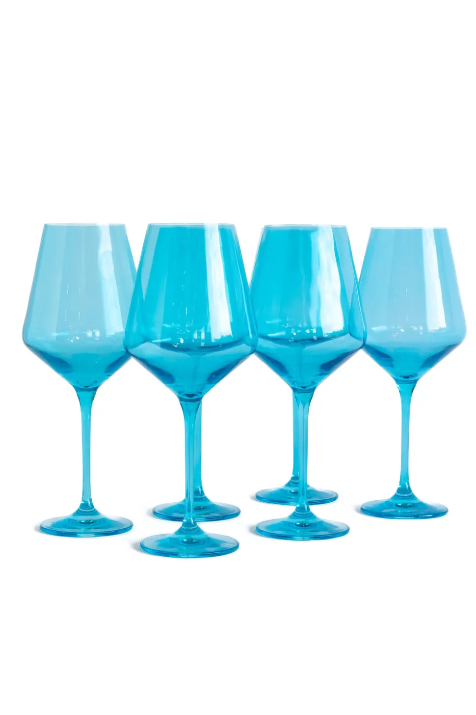 Estelle Colored Wine Stemware, Set of 6 in Ocean Blue