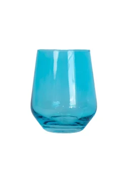 Estelle Colored Wine Stemless, Set of 6 in Ocean Blue