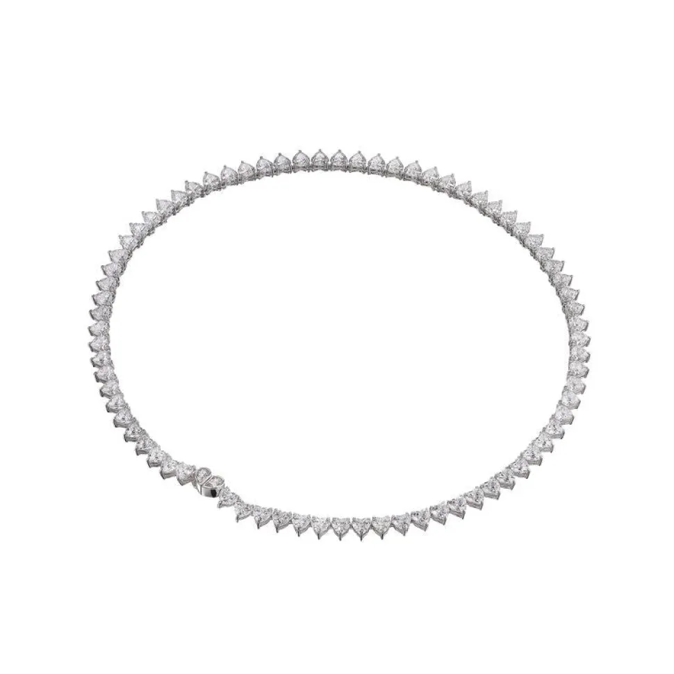 Eternity Heart Necklace in White Gold