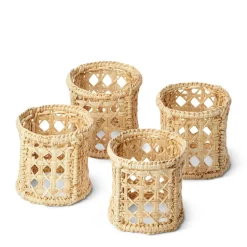 Eva Raffia Napkin Rings, Set of 4