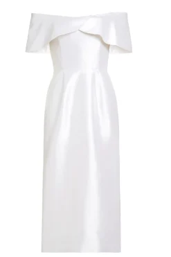 Eveline Off the Shoulder Scalloped Neckline Dress