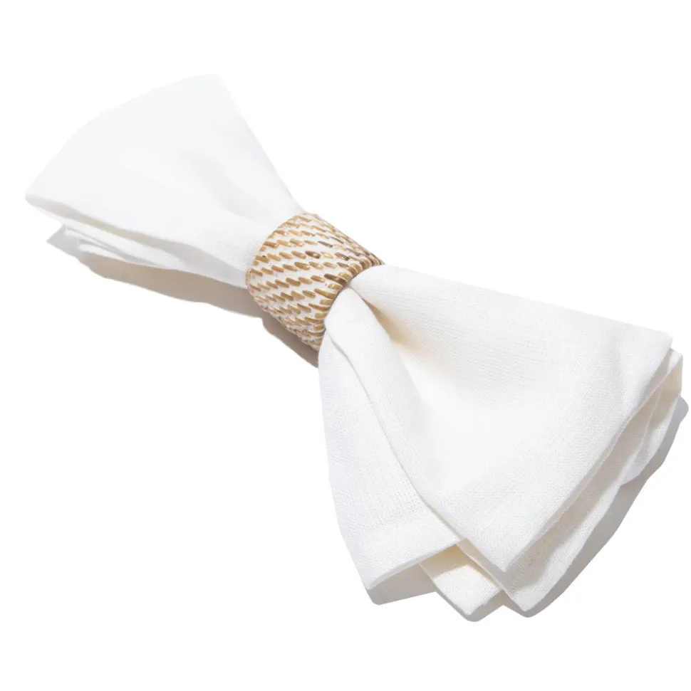 Everyday White Wash Napkin Ring, Set of 4