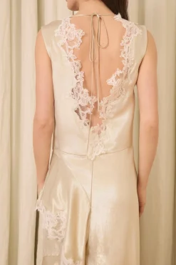 Evie Dress in Lurex with Mohair Lace Trim