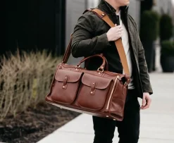 Express No. 2 Duffel Bag in Khaki Twill and Vintage Chestnut