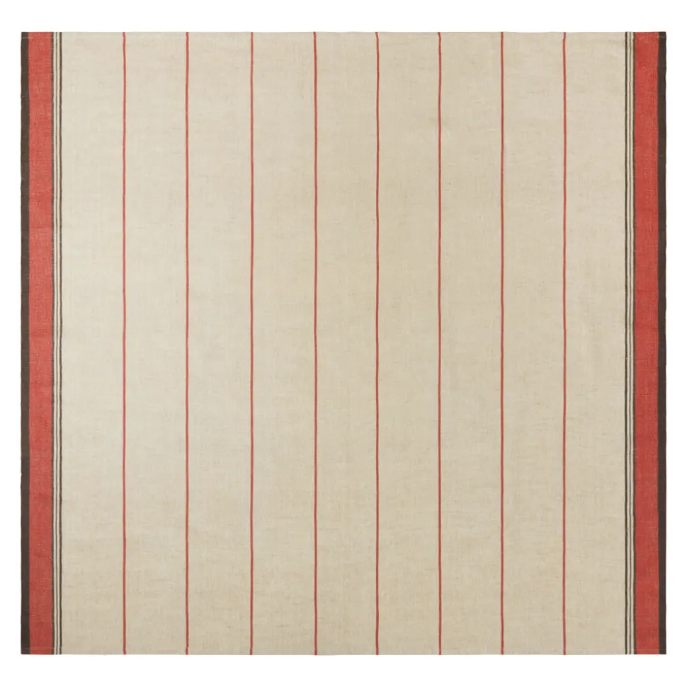 Eze 60x60 Tablecloth in Ivory & Red