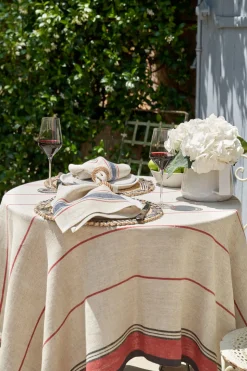 Eze 60x60 Tablecloth in Ivory & Red