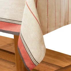 Eze 60x60 Tablecloth in Ivory & Red