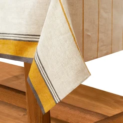 Eze 60x60 Tablecloth in Ivory & Mustard