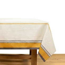 Eze 60x60 Tablecloth in Ivory & Mustard