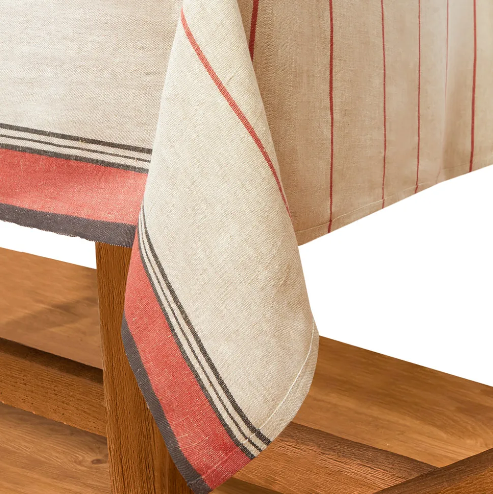 Eze 60x90 Tablecloth in Ivory & Red