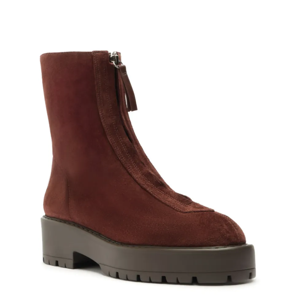Farrah Leather Bootie in Root Brown