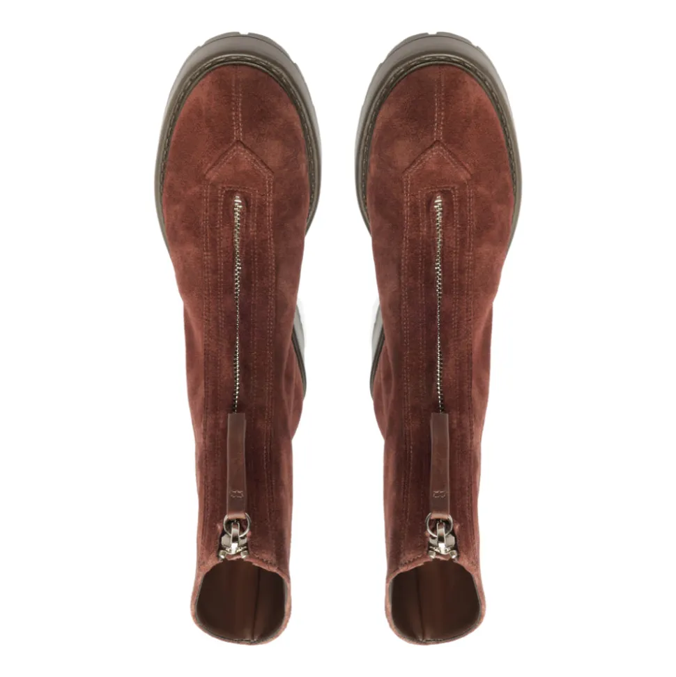 Farrah Leather Bootie in Root Brown