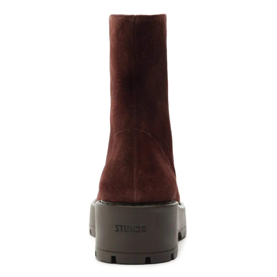 Farrah Leather Bootie in Root Brown
