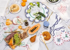 Fete Embroidered Linen Placemats, Set of 4