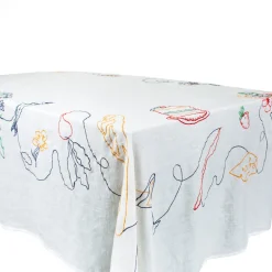 Fete Linen Embroidered Tablecloth