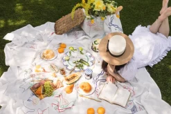 Fete Linen Embroidered Tablecloth