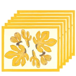 Fig Mats in Citrine, Set of 6