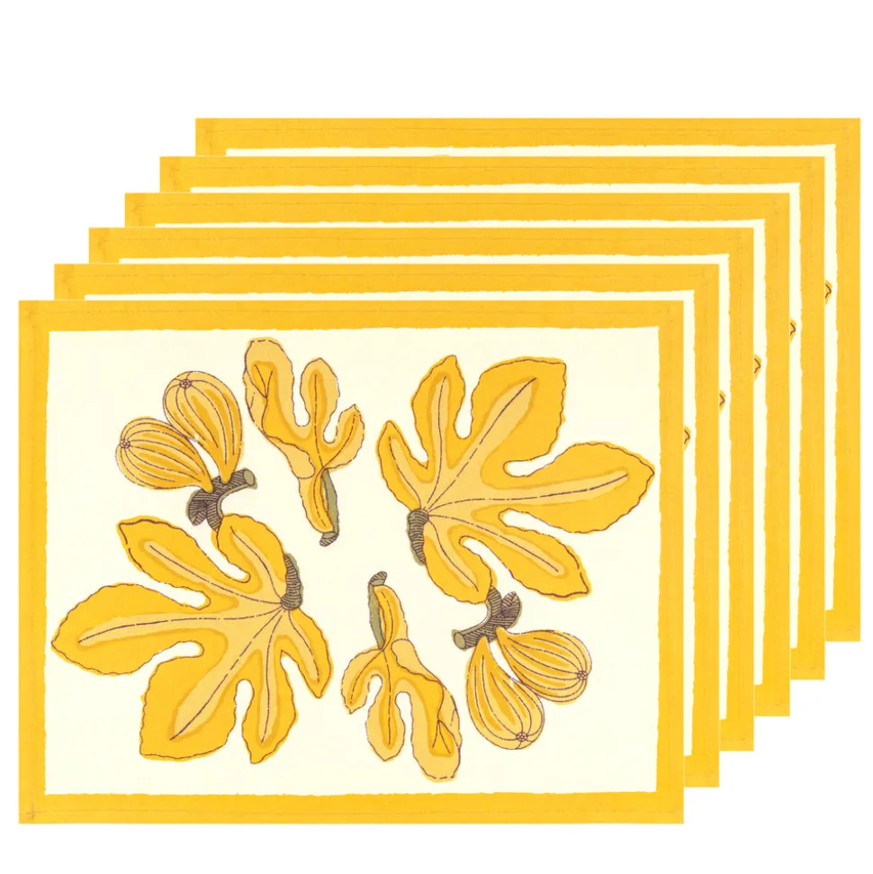 Fig Mats in Citrine, Set of 6
