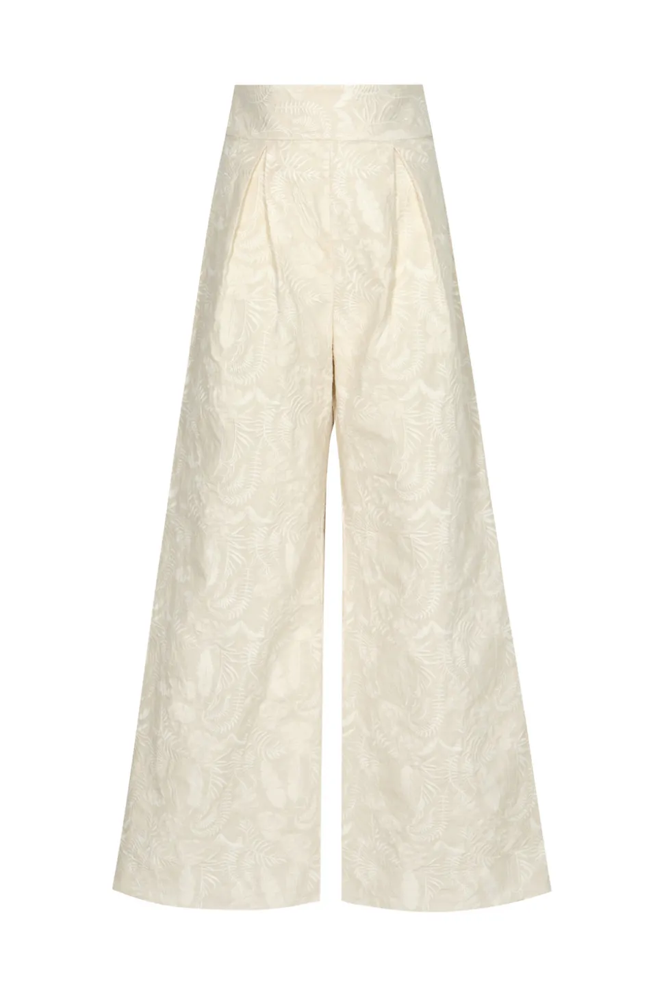 Fiol Canvas Embroidered Pants in Ecru