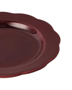 Fiore Dessert Plate in Burgundy