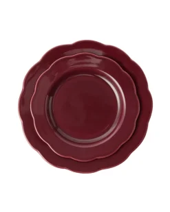 Fiore Dessert Plate in Burgundy