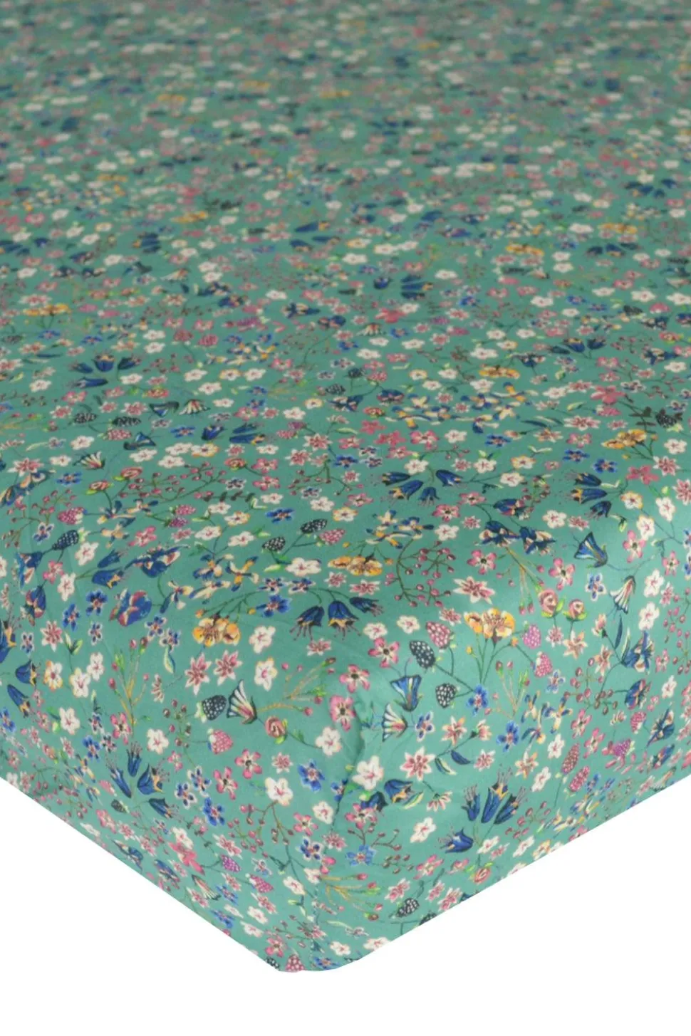 Fitted Sheet Made With Liberty Fabric in Donna Leigh Green