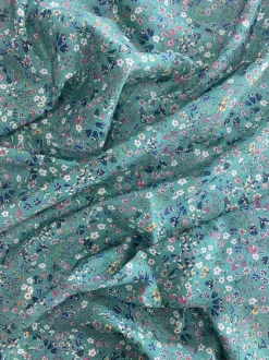 Fitted Sheet Made With Liberty Fabric in Donna Leigh Green