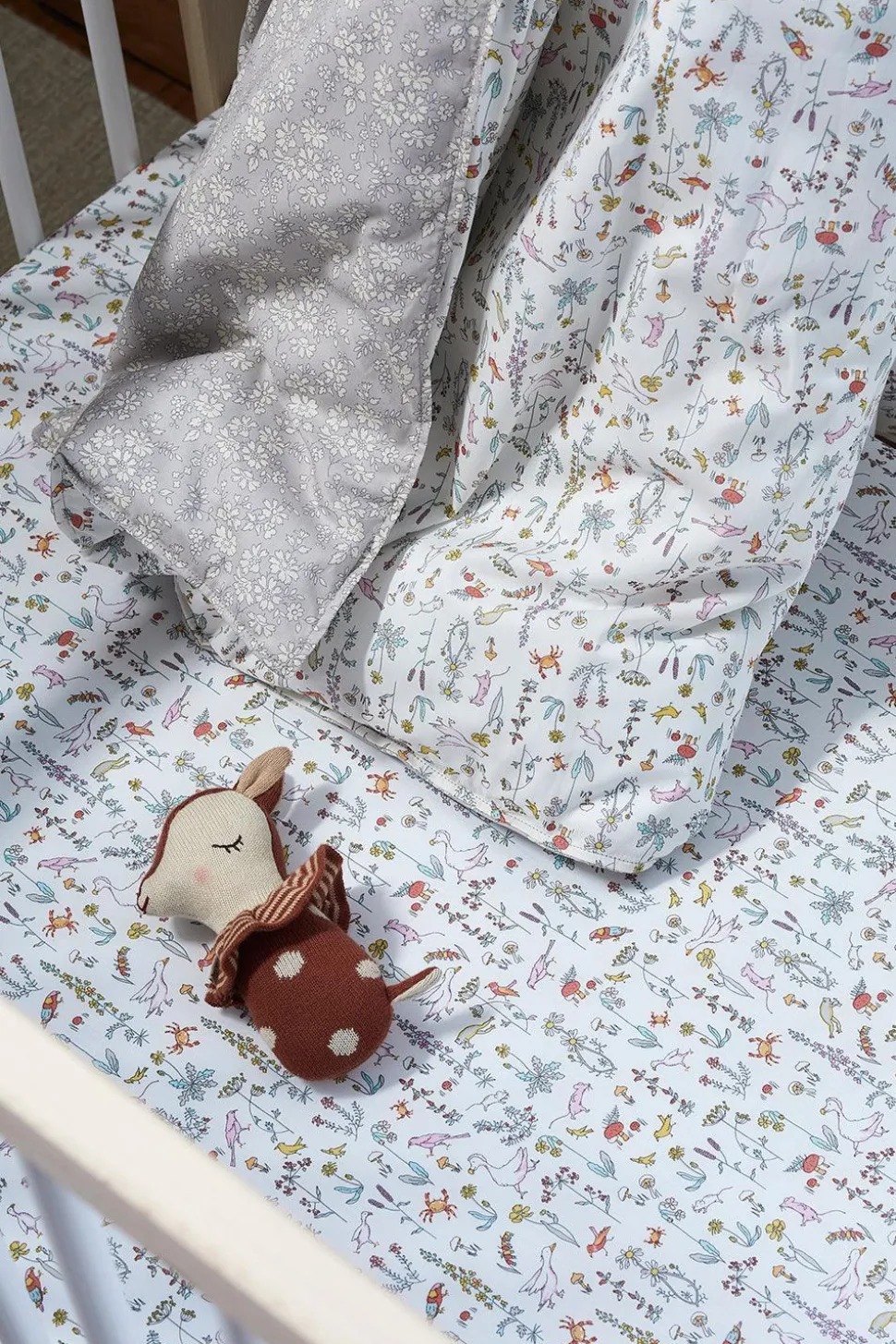 Fitted Sheet Made With Liberty Fabric in Theo Pink