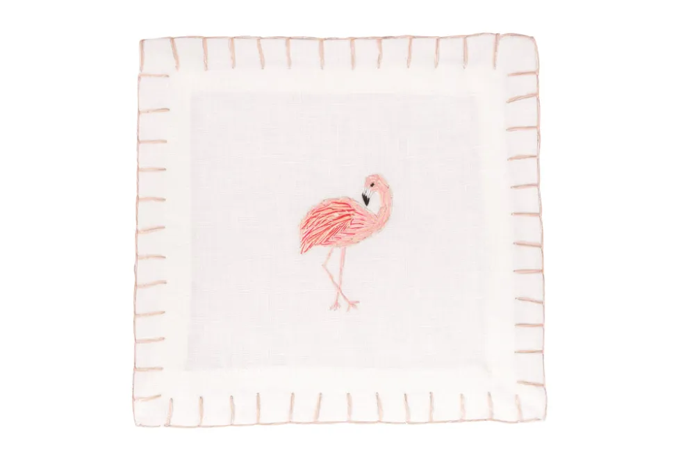 Flamingo Cocktail Napkin, Set of 4