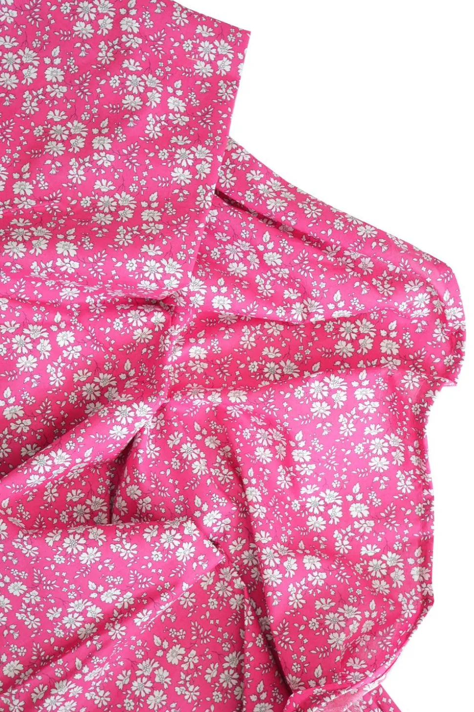 Flat Top Sheet Made With Liberty Fabric in Capel Fuchsia