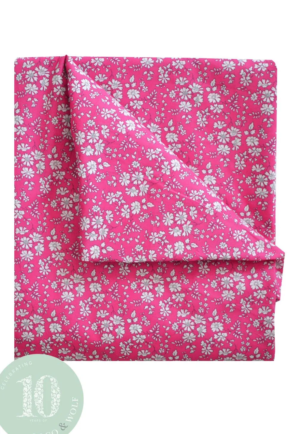 Flat Top Sheet Made With Liberty Fabric in Capel Fuchsia