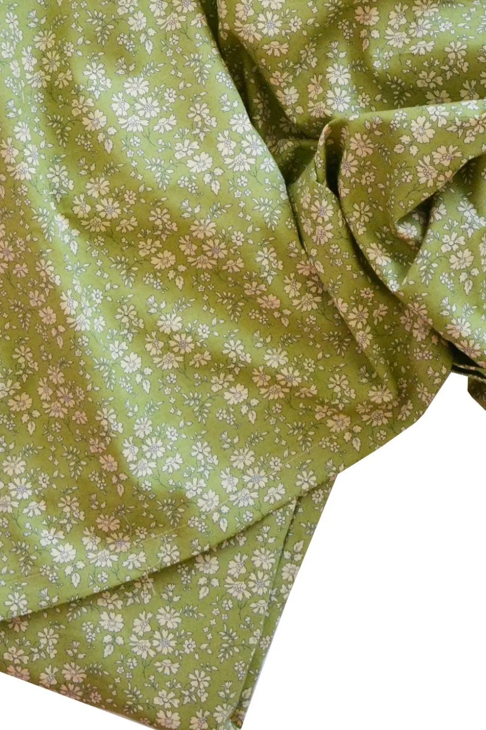 Flat Top Sheet Made With Liberty Fabric in Capel Pistachio