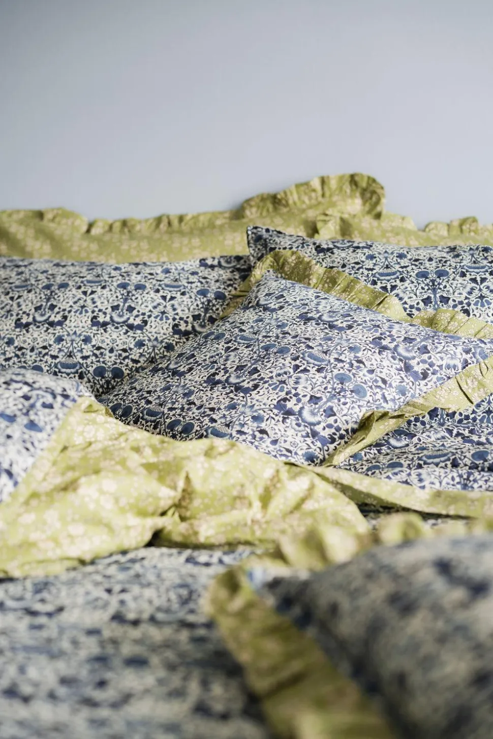 Flat Top Sheet Made With Liberty Fabric in Capel Pistachio