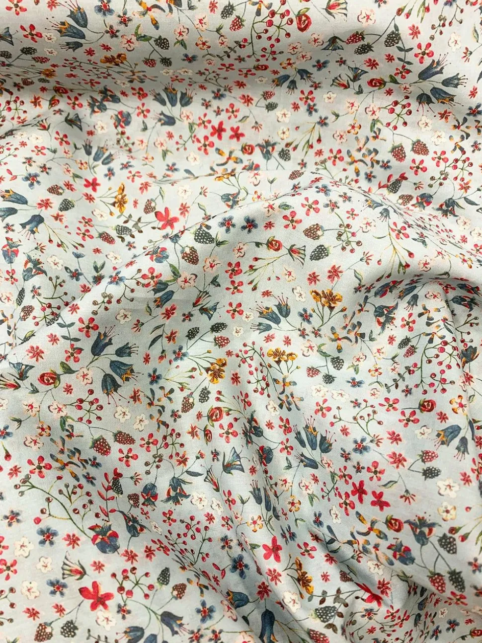 Flat Top Sheet Made With Liberty Fabric in Donna Leigh Silver