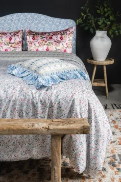 Flat Top Sheet Made With Liberty Fabric in Donna Leigh Silver