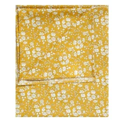 Flat Top Sheet Made With Liberty Fabric in Capel Mustard
