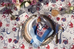 Fleur Des Indes Napkins in Blue & Red, Set of 6