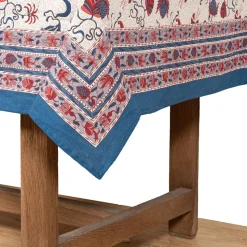 Fleur Des Indes Tablecloth in Blue & Red