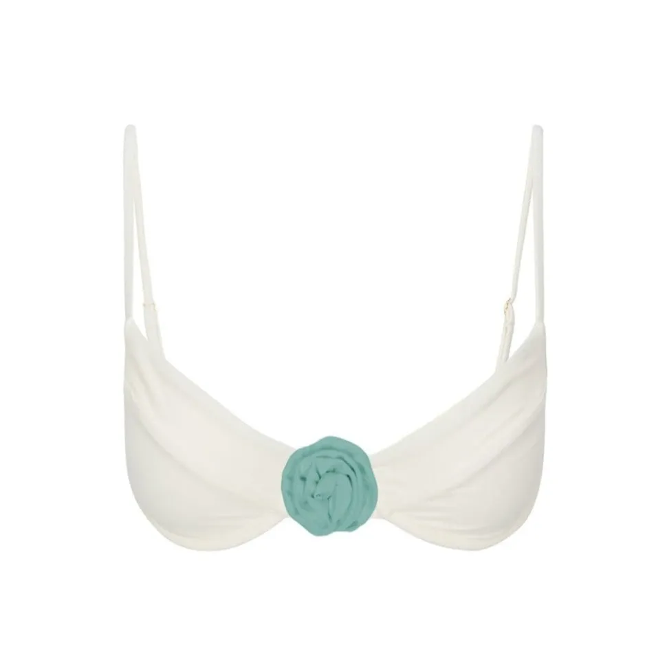 Flora Bikini Top in Creme