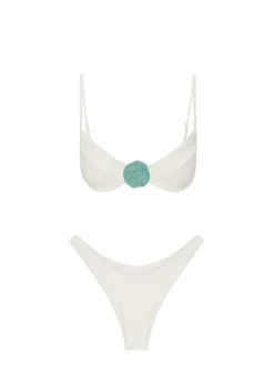 Flora Bikini Top in Creme