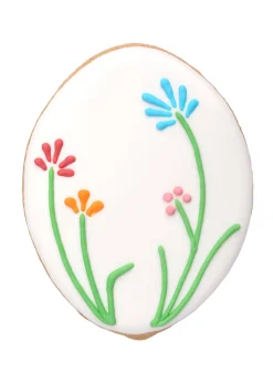 Floral Easter Egg Cookies, Set of 6