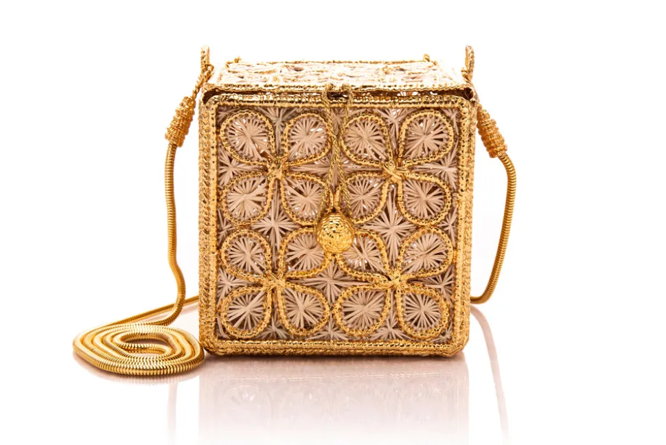 Floral Inlay Square Bag