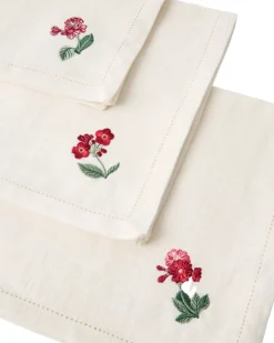 Floral Medley Embroidered Napkins, Set of 6