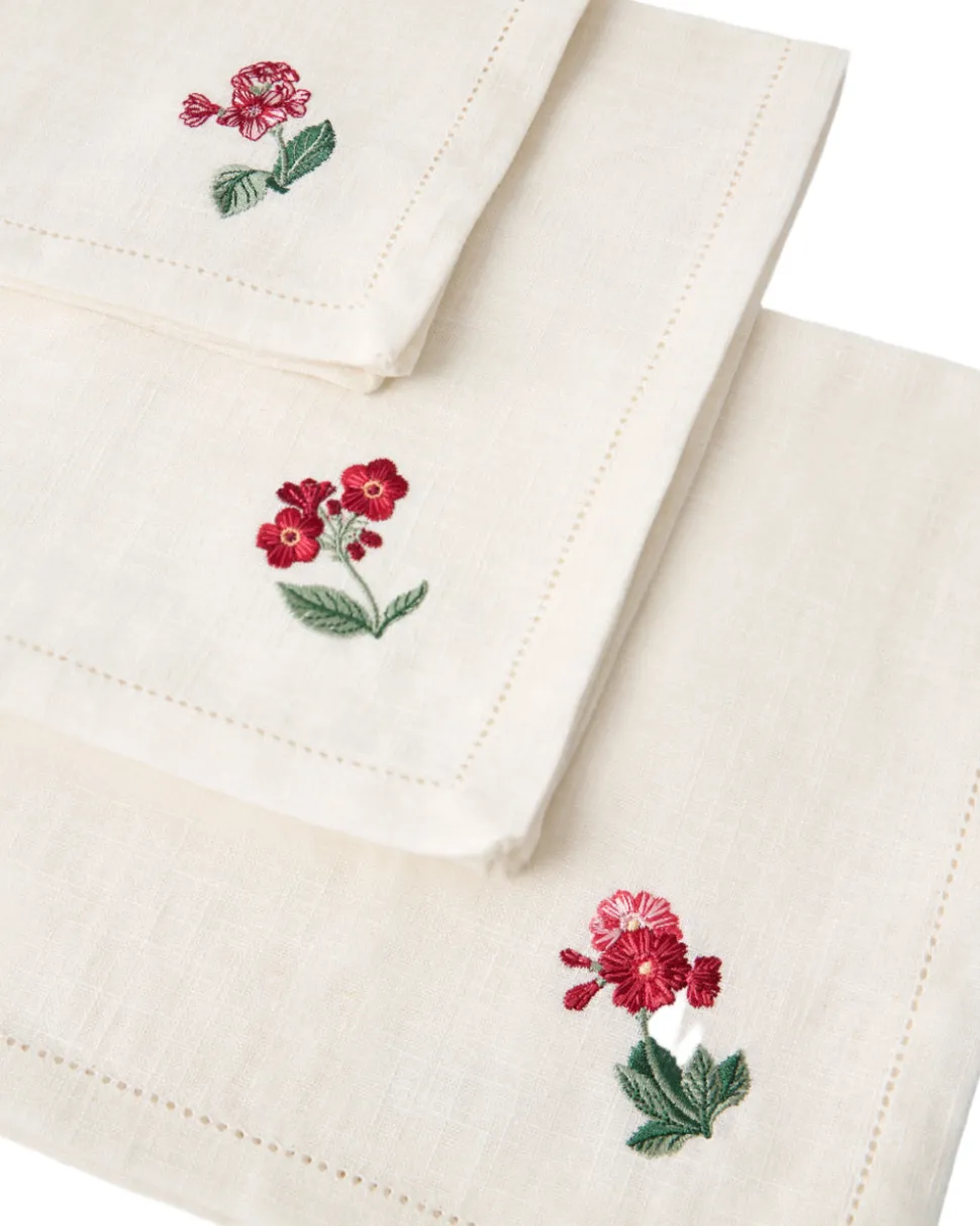 Floral Medley Embroidered Napkins, Set of 6